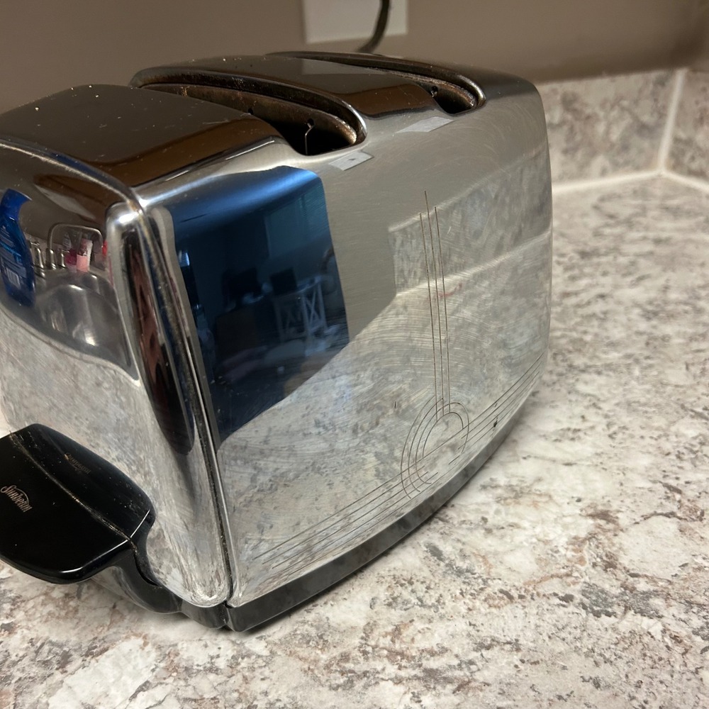 Sunbeam Toaster T-20B 2-Slice Chrome Vintage Art Deco Radiant Control Silver MCM - Picture 10 of 11